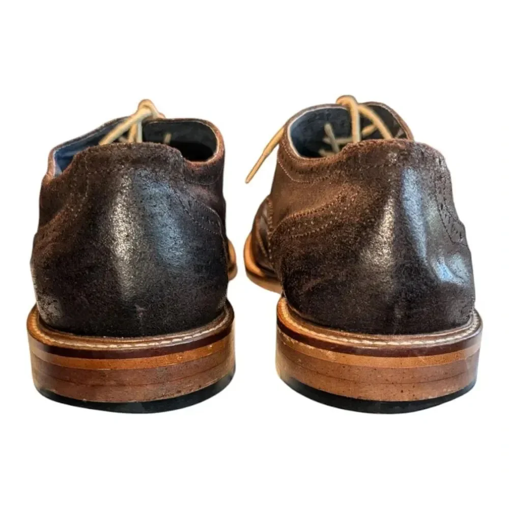 RUSH Gordon Rush Brown Emory Brown Wingtip Oxford Men's 9.5 Leather Upper